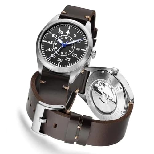 Boyarca Pilot Watch Men's Aviator Automatic Mechanical Watch 40mm (Brown B) | Japan MIYOTA 8215 Movement thumbnail 1