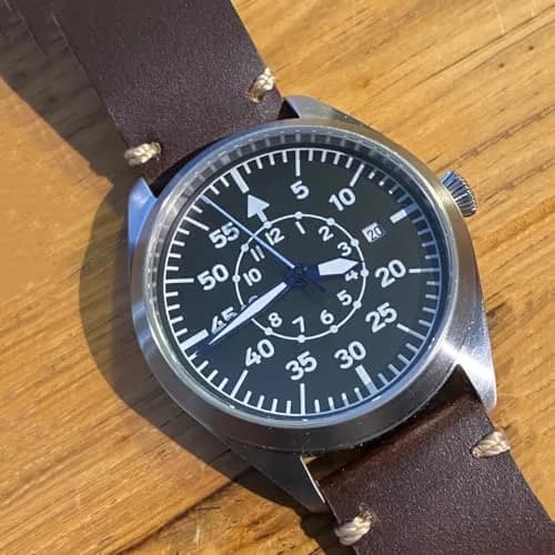 Boyarca Pilot Watch Men's Aviator Automatic Mechanical Watch 40mm (Brown B) | Japan MIYOTA 8215 Movement thumbnail 6