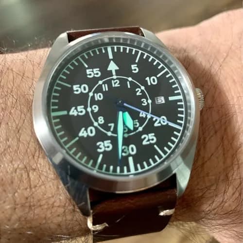 Boyarca Pilot Watch Men's Aviator Automatic Mechanical Watch 40mm (Brown B) | Japan MIYOTA 8215 Movement thumbnail 7