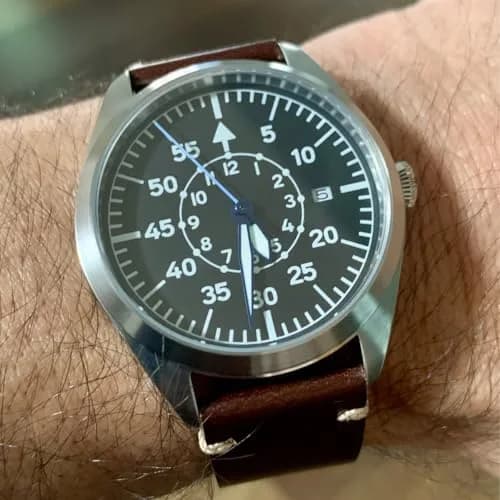 Boyarca Pilot Watch Men's Aviator Automatic Mechanical Watch 40mm (Brown B) | Japan MIYOTA 8215 Movement thumbnail 8