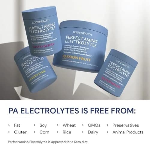 BodyHealth PerfectAmino Electrolytes Powder No Sugar | Hydration & Muscle Recovery for Adults thumbnail 5