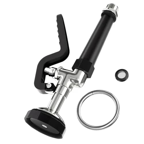 BESTJEEF Commercial Kitchen Faucet Sprayer Head Replacement - High Pressure 1.42 GPM Pull-Down Nozzle | Black Square Sprayer thumbnail 1