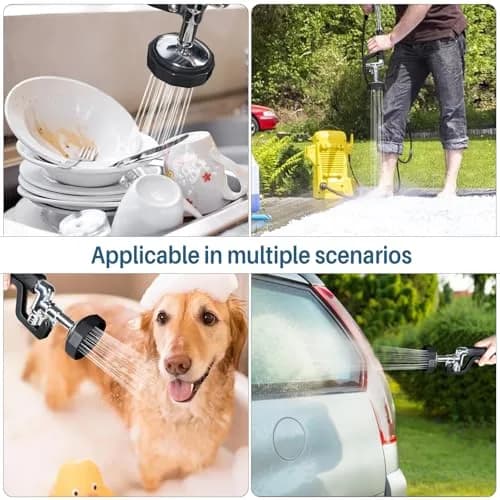 BESTJEEF Commercial Kitchen Faucet Sprayer Head Replacement - High Pressure 1.42 GPM Pull-Down Nozzle | Black Square Sprayer thumbnail 7