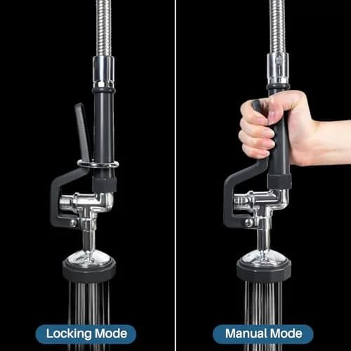 BESTJEEF Commercial Kitchen Faucet Sprayer Head Replacement - High Pressure 1.42 GPM Pull-Down Nozzle | Black Square Sprayer thumbnail 3