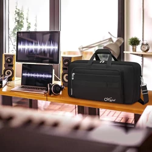 SNIGJAT DJ Controller Case for DDJ FLX4/400/REV1 with 5 Pockets | All Black, Durable & Secure Transport (70-120 chars) thumbnail 7
