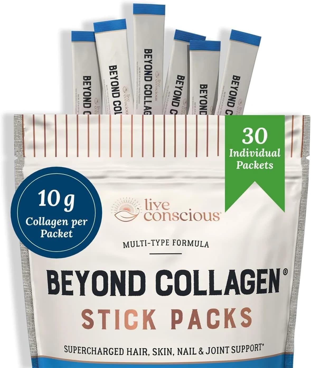 Live Conscious Beyond Collagen Peptides Powder 60 Count (2 Pack) | Hair Skin Nail & Joint Support with 5 Types of Collagen - view 6