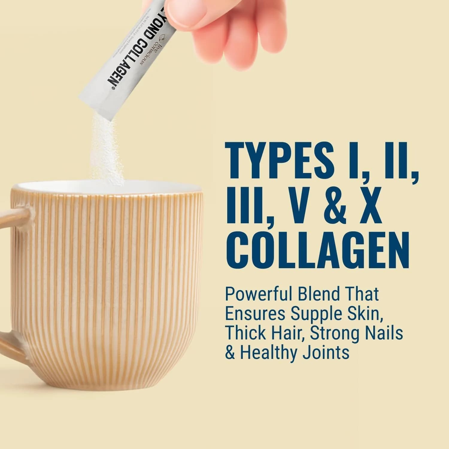 Live Conscious Beyond Collagen Peptides Powder 60 Count (2 Pack) | Hair Skin Nail & Joint Support with 5 Types of Collagen - view 4