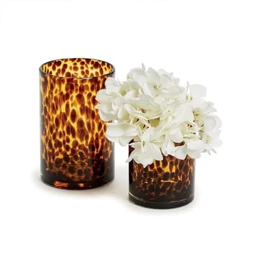 Two's Company Set of 2 Tortoise Candleholder Vase 10cm (4") & 13cm (5") | Decorative Glass Accent thumbnail 1