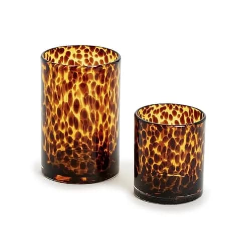 Two's Company Set of 2 Tortoise Candleholder Vase 10cm (4") & 13cm (5") | Decorative Glass Accent thumbnail 2