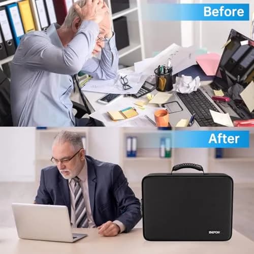 ENGPOW Fireproof Document Box with Lock & 25 Pockets Accordion File Folder, 43.7cm x 32.3cm x 6.5cm (16.1" x 12" x 5.1") | Protects Valuables in Fire & Flood thumbnail 8