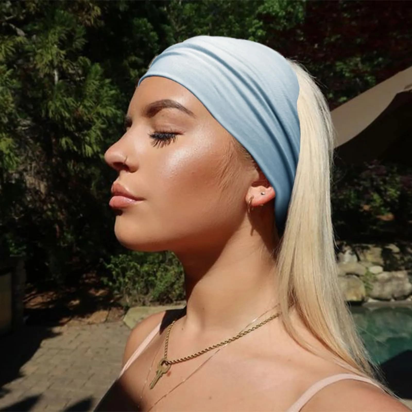 AQOKKA Extra Wide Turban Headbands for Women | 4-Pack Boho Elastic Hairband Accessories - view 6