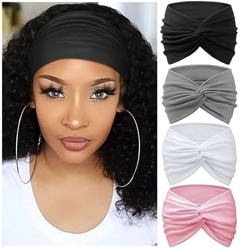 AQOKKA Extra Wide Headbands for Women Large Turban Headband 18cm (7.1in) | Boho Elastic Hairband with Twisted Knot thumbnail 1