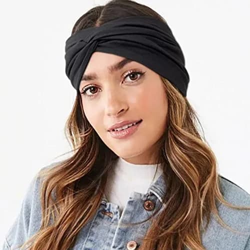 AQOKKA Extra Wide Headbands for Women Large Turban Headband 18cm (7.1in) | Boho Elastic Hairband with Twisted Knot thumbnail 8