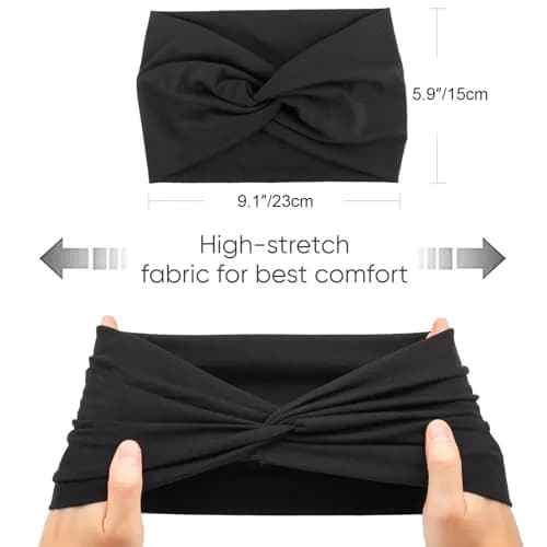 AQOKKA Extra Wide Turban Headbands for Women | 18cm Width (7.1") thumbnail 2