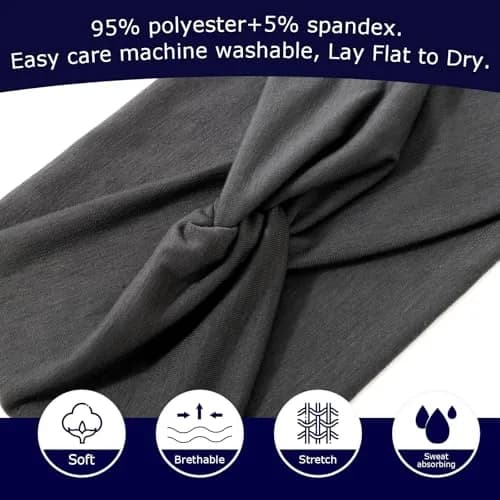 AQOKKA Extra Wide Turban Headbands for Women | 18cm Width (7.1") thumbnail 3