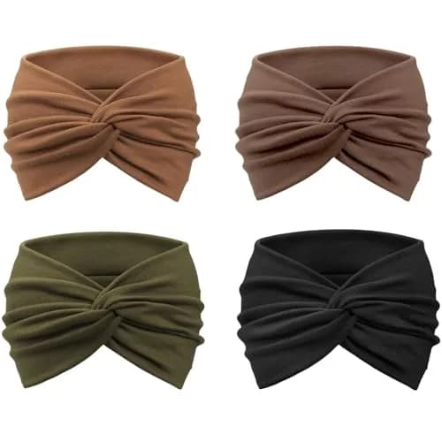 AQOKKA Extra Wide Headbands for Women Large Turban Headband 23cm (9.1") | Non-Slip Boho Elastic Hairband with Twisted Knot thumbnail 3