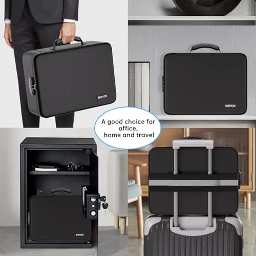 ENGPOW Fireproof Document Box with Lock, 42.29 cm x 32.21 cm x 6.40 cm | UL94-V0/5VA Certified Fire & Water Resistant Soft Case thumbnail 6