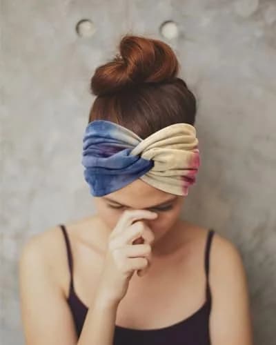 AQOKKA Extra Wide Headbands for Women Large Turban Headband Non Slip Boho Elastic Hairband Hair Twisted Knot Head Bands Accessories (4 Count, Set B) thumbnail 6