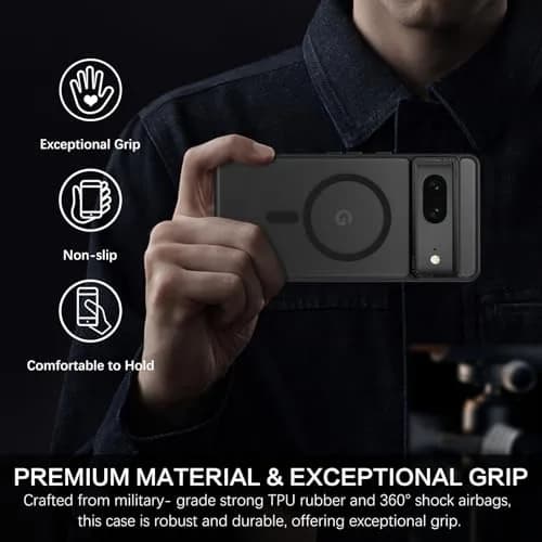 BENTOBEN Translucent Matte Case for Google Pixel 7 6.4" (16.3cm) | Slim Magsafe Compatible Black Protective Cover thumbnail 6