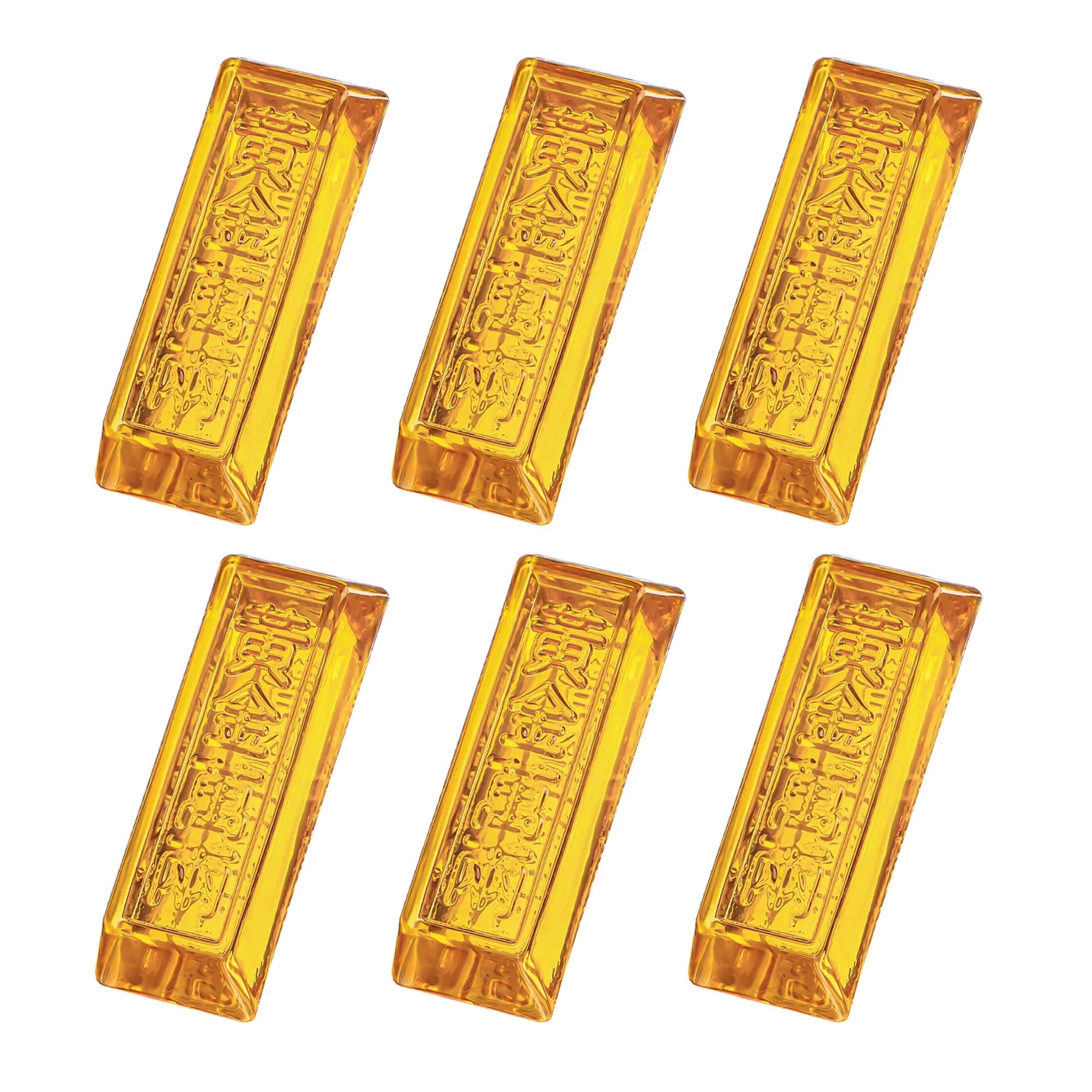 YU FENG Gold Brick Bullion Crystal Yuan Bao Figurines - 7.62 cm (3 Inch) Golden Ingot Decor for Wealth & Abundance - view 3