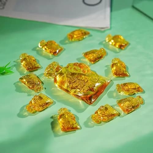 YU FENG Crystal Wealth Figurines 13 Pack | 70mm & 30mm Money Bag Decor thumbnail 5