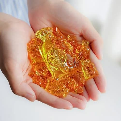 YU FENG Crystal Wealth Figurines 13 Pack | 70mm & 30mm Money Bag Decor thumbnail 6