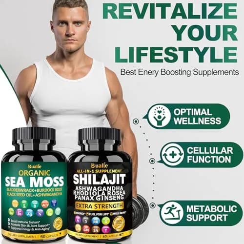 Bualle Shilajit Capsules 120 Count | Organic Himalayan & Immunity Boost thumbnail 4