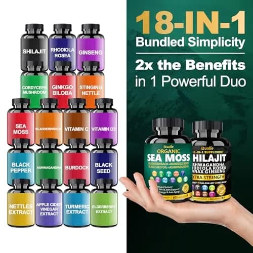 Bualle Shilajit Capsules 120 Count | Organic Himalayan & Immunity Boost thumbnail 7