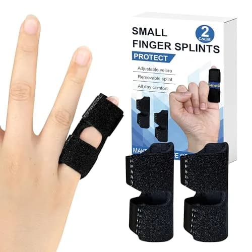 GenetGo Small Finger Splint 2-Pack | Black, Adult Pinkie & Kid's Finger Support for Arthritis & Injuries thumbnail 1