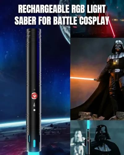 Viglaschill Dueling Lightsaber Toy 20 Colors 4 Modes | Rechargeable 2-in-1 Light Saber for Kids & Adults thumbnail 6