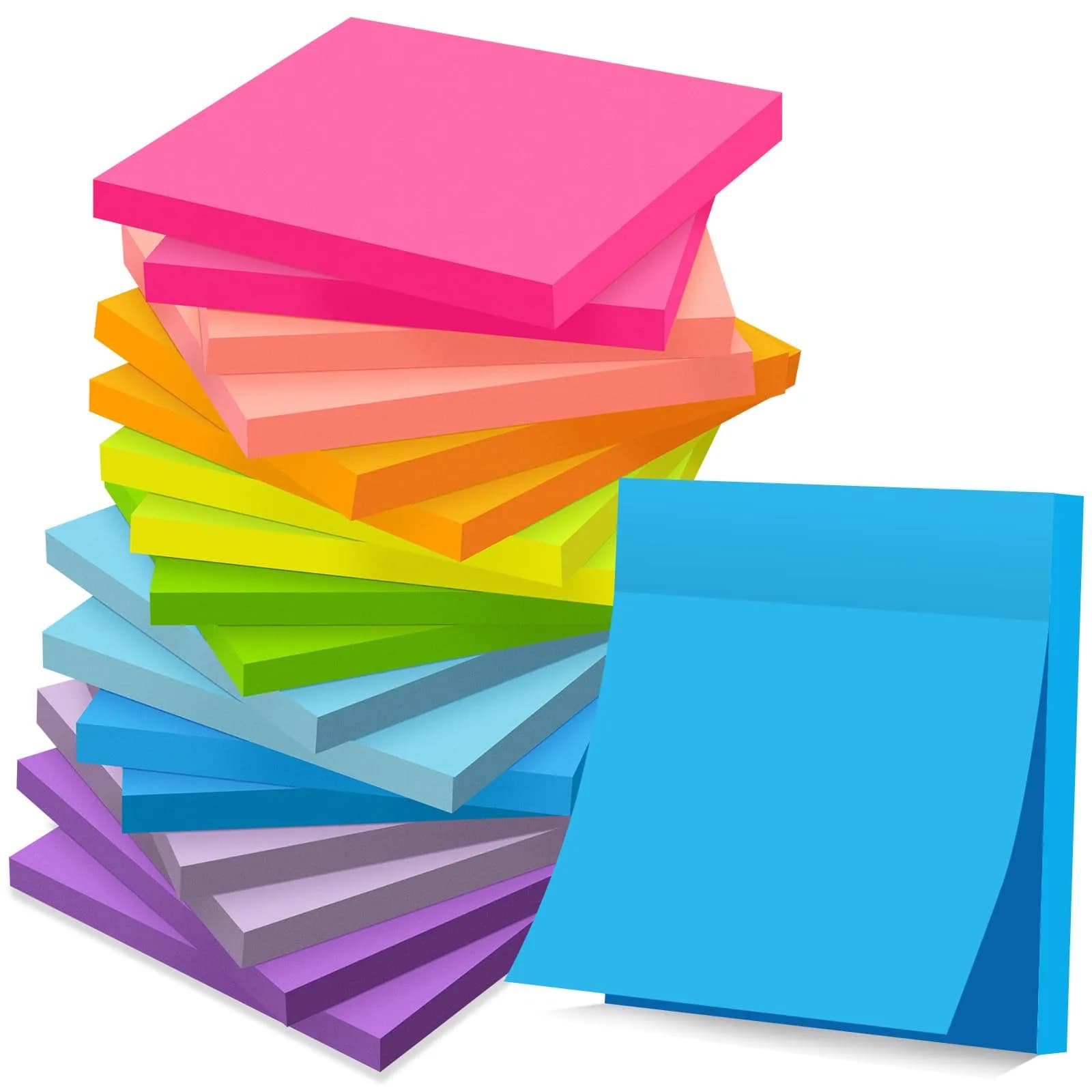 YEECOK Sticky Notes 3x3 inch, 18 Pads, 1008 Sheets Total | Bulk Pack Self-Stick Note for Students & Office - main product image