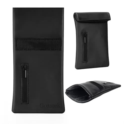 Gosstek Pocket Size Smell Proof Bag with 3 PCS Accessories | Compact PU Leather Travel Case for Women thumbnail 2