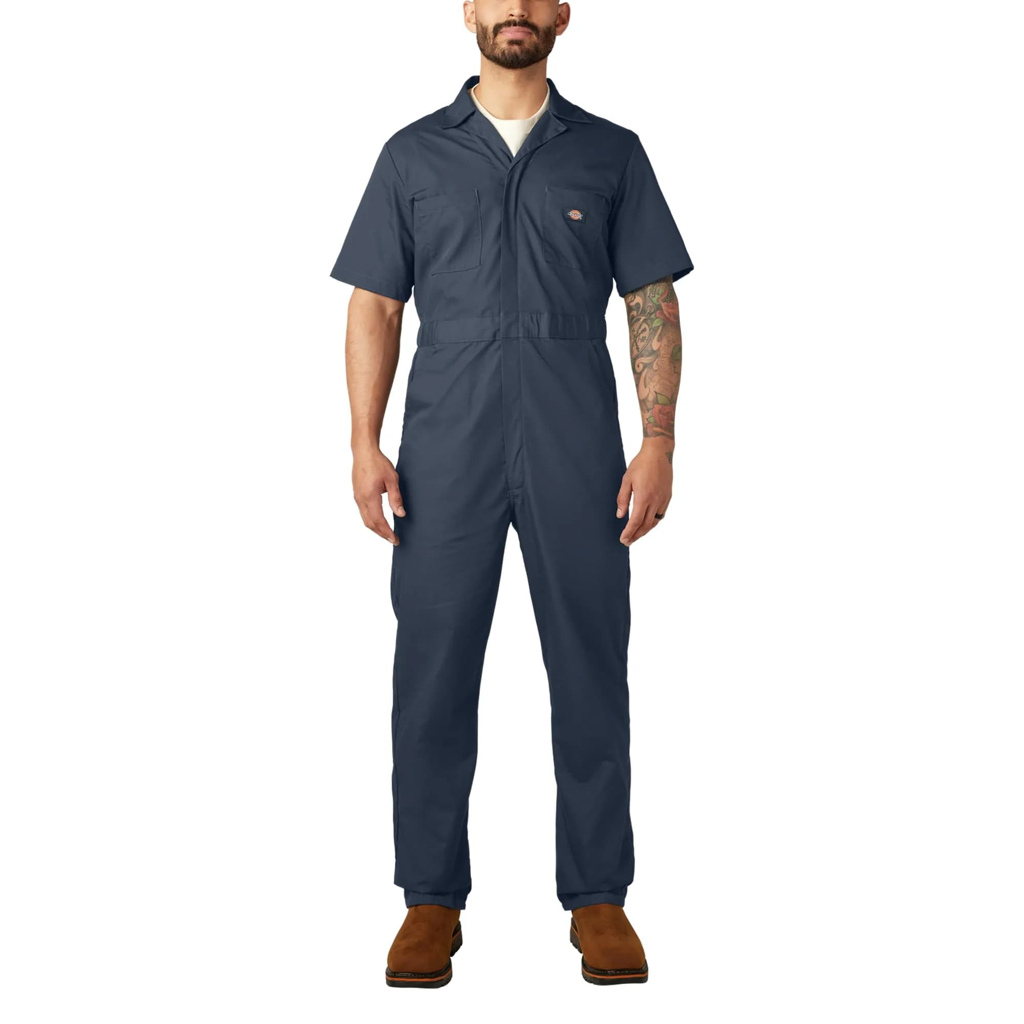 Dickies Short Sleeve Coveralls Regular Fit in Dark Navy | Wrinkle-Resistant, Lightweight Workwear (70-120 chars) - main product image