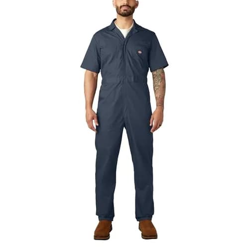 Dickies Short Sleeve Coveralls Regular Fit in Dark Navy | Wrinkle-Resistant, Lightweight Workwear (70-120 chars) thumbnail 1
