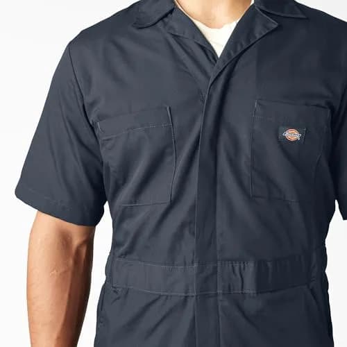 Dickies Short Sleeve Coveralls Regular Fit in Dark Navy | Wrinkle-Resistant, Lightweight Workwear (70-120 chars) thumbnail 4