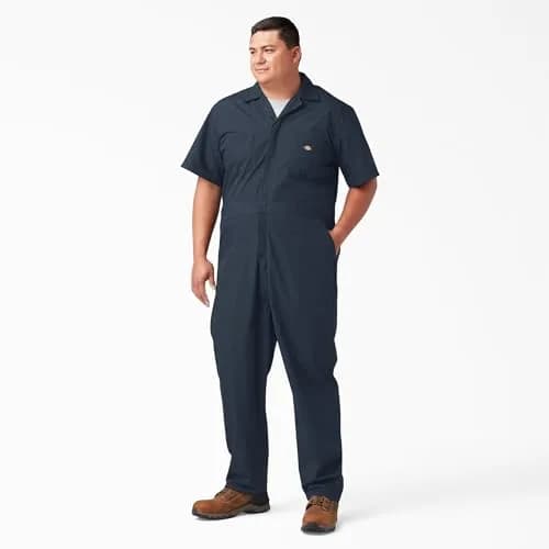 Dickies Short Sleeve Coveralls Regular Fit in Dark Navy | Wrinkle-Resistant, Lightweight Workwear (70-120 chars) thumbnail 6