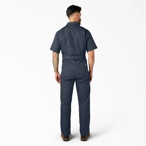Dickies Short Sleeve Coveralls Regular Fit in Dark Navy | Wrinkle-Resistant, Lightweight Workwear (70-120 chars) thumbnail 2