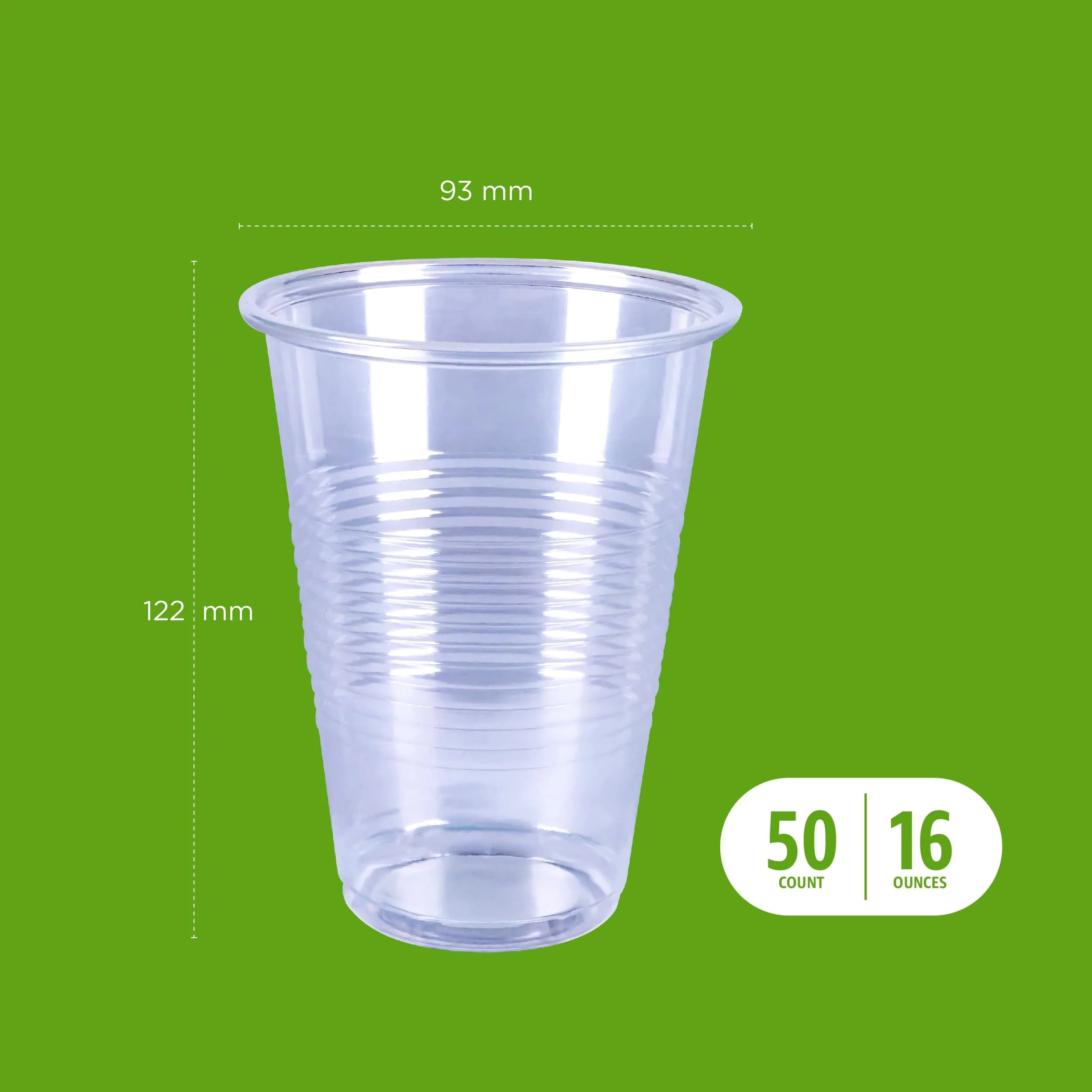 Amazon Basics Clear 16oz Disposable Plastic Cups | 50 Count Value Pack - view 4