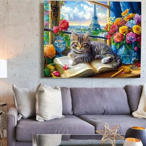 RECHIATO Jigsaw Puzzles 1000 Pieces | Challenging Cats & Pets Shadow of Paris thumbnail 3