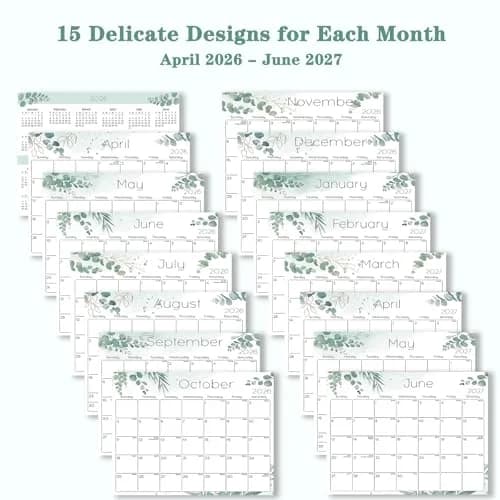 Ymumuda Small Desk Calendar 2026-2027 20 cm x 15 cm | Academic Year Planner with Stickers thumbnail 4