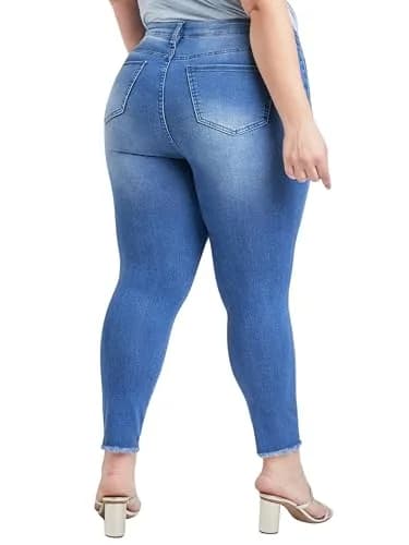 Royalty For Me Women's Plus Size Sustainable High Rise Skinny Ankle Jeans | Eco-Friendly, Slim Fit, 14W thumbnail 2