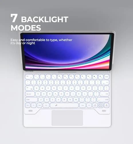 Dexnor Bluetooth Keyboard for Samsung Galaxy Tab S10+ Plus/S9+ Plus/S9 FE+/S7 FE | 12.4 Inch | Long Battery Life & Backlit thumbnail 5