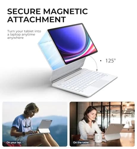 Dexnor Bluetooth Keyboard for Samsung Galaxy Tab S10+ Plus/S9+ Plus/S9 FE+/S7 FE | 12.4 Inch | Long Battery Life & Backlit thumbnail 4