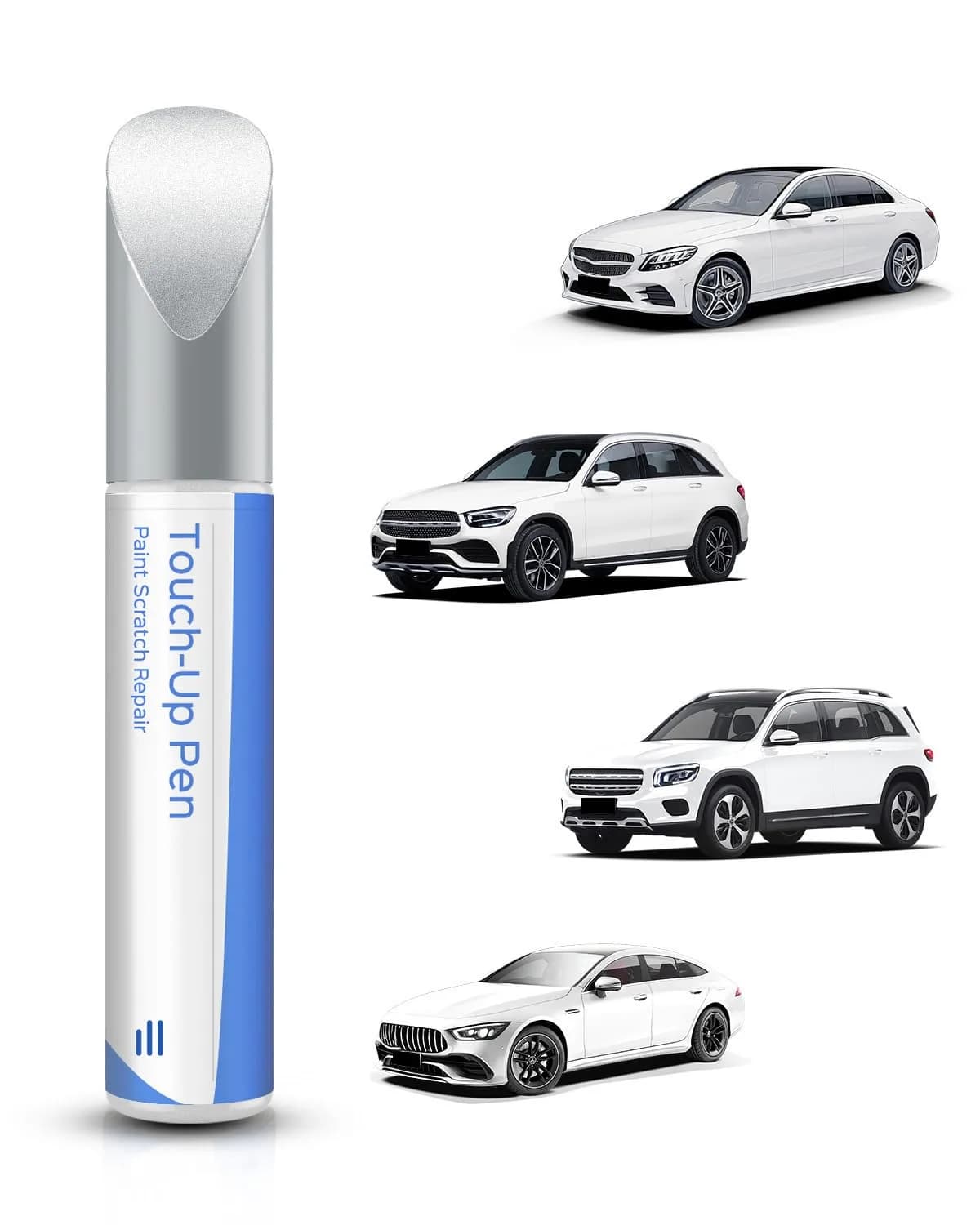 PARTS4EV Polar White Touch Up Paint 12ml (0.41 Fl Oz) | Exact Match for Mercedes-Benz Scratches & Chips - main product image