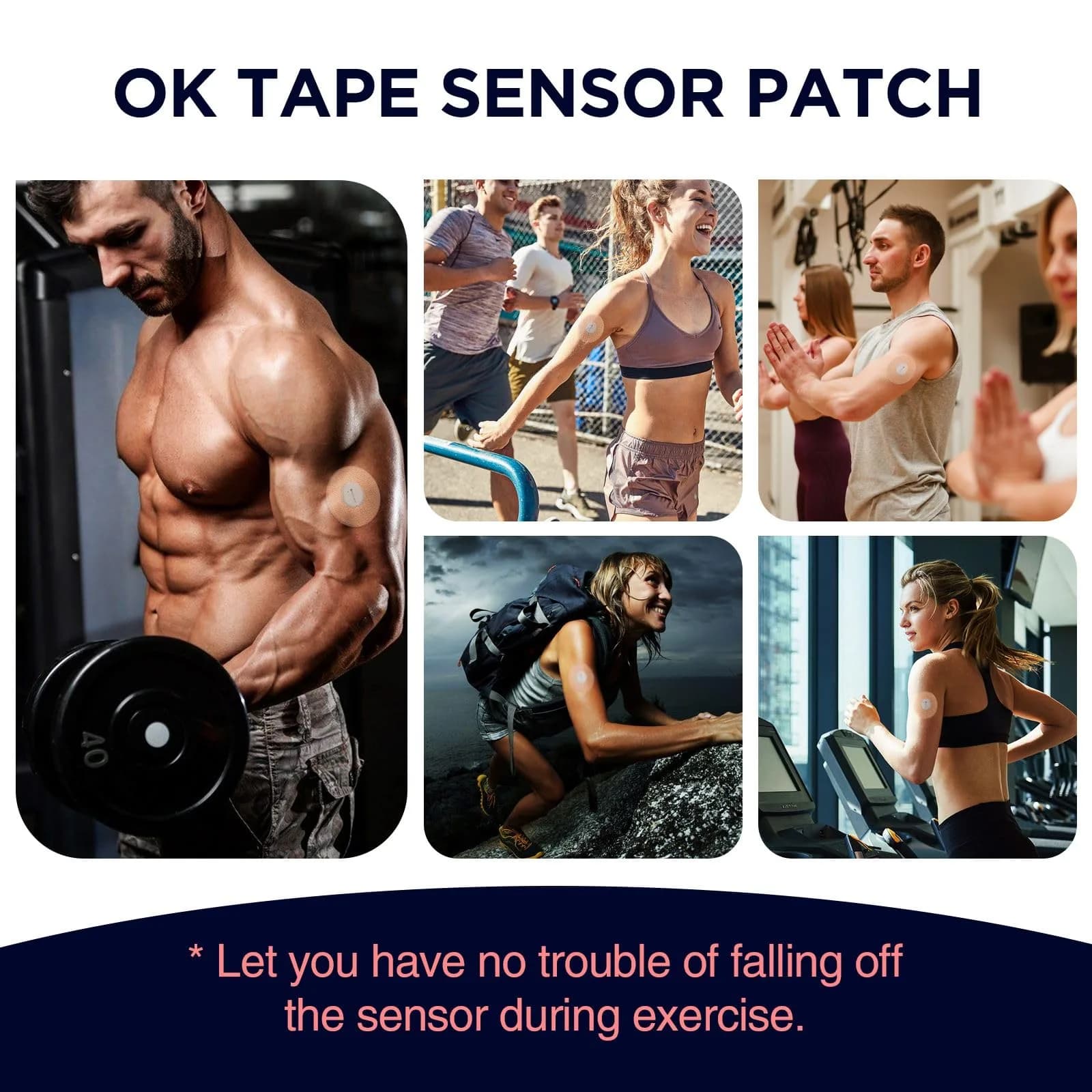 OK TAPE Adhesive Patches for CGM Sensors 30 Count Beige | Waterproof & Sweatproof for Long-Lasting Adhesion - view 5