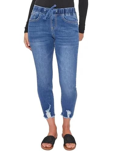 Royalty for Me Women's Petite High Rise Denim Ankle Jogger | Comfortable, Trendy & Petite Fit thumbnail 1