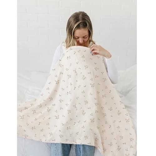 MairMore 100% Muslin Cotton Nursing Cover with Arch Neckline, 102cm x 71cm (40" x 28") | Breathable & Privacy for New Moms thumbnail 4