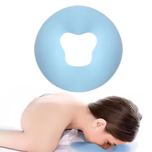 OULIGET Silicone Face Massage Pillow for Beauty Beds | 29cm (11.4 Inch) Blue — Bule