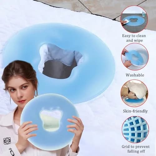 OULIGET Silicone Face Massage Pillow for Beauty Beds | 29cm (11.4 Inch) Blue thumbnail 2