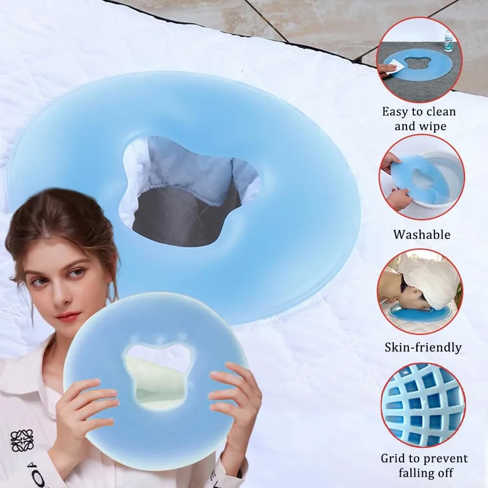 OULIGET Silicone Face Massage Pillow for Beauty Beds | 29cm (11.4 Inch) Blue - view 2